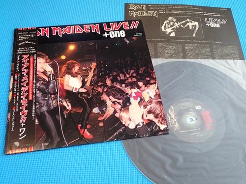 IRON MAIDEN 12 " Live + One 1st Pressing 1980 Japan EMS-41001 OBI Mint Vinyl /LP