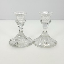 Vintage 24% Full Lead Crystal Light Taper Candleholders (2) Glass Made In USA