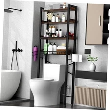 Over The Toilet Storage Cabinet,4 Tier Bathroom Organizers and Storage Brown