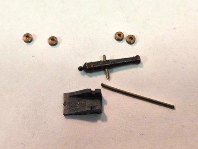 Ship Model Fittings Parts 20mm Bronze Cannon kit w/ brass trucks