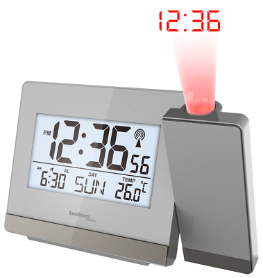 technoline WT 538 Projektions-Funkwecker silber anthrazit