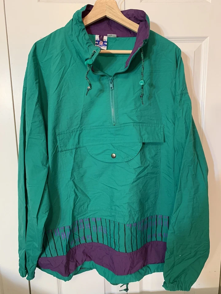 Chaqueta Pullover Anorak Verde 1/2 Cremallera De Colección Pro Spirit Para Hombre Talla XL Foto 3 de 4