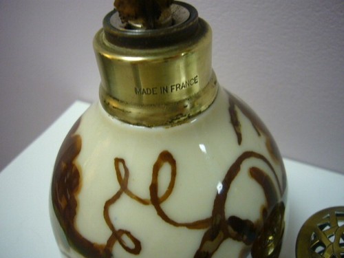 ANTIQUE LAMPE BERGER PARIS MADE IN FRANCE LIMOGES THARAUD "TO VINE LEAVES" 1948 - Picture 8 of 12