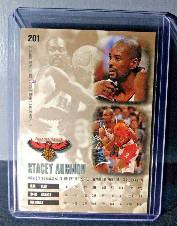 1995-96 Stacey Augmon #201 Basketball Card - Image 2 of 2