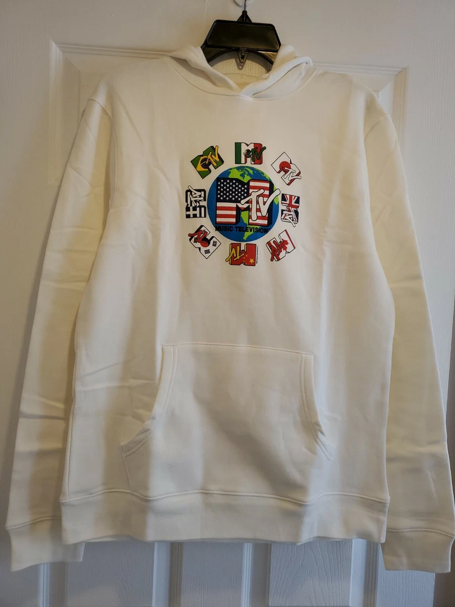 New MTV Global World Flags International Mens Medium Fleece