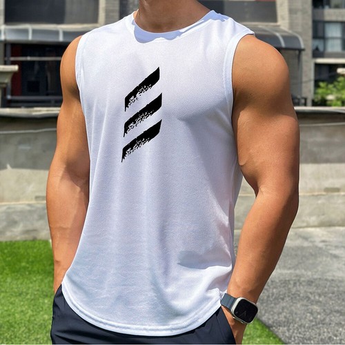 Men Gym Muscle Singlets Workout Tank Top,Bodybuilding Fitness Sleeveless T-shirt - Picture 14 of 27