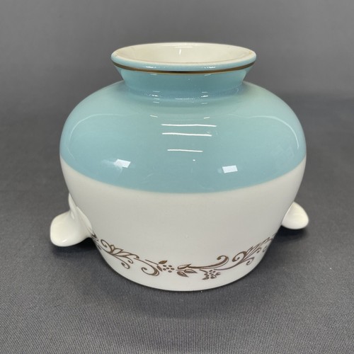 Lifetime China Gold Crown Sugar Bowl Aqua Border Gold Scrolls No Lid Vintage - Picture 6 of 7
