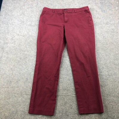 Tommy Hilfiger Pants Womens 12 Maroon Madison Slim Stretch