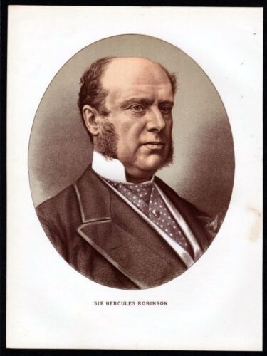 Hercules Robinson (1824-1897) 1. Baron Rosmead Gouvernour Lithographie Portrait - Bild 1 von 1