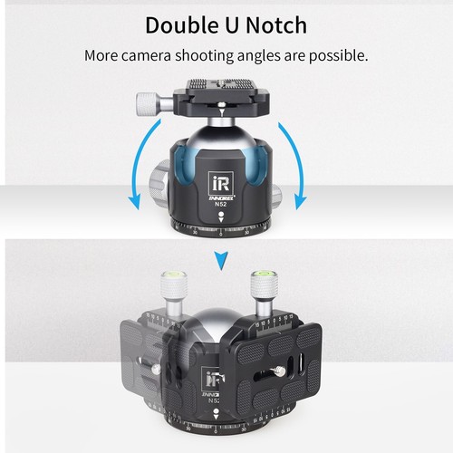 INNOREL N52/N44/N36 Low Profile Tripod Ball Head Panoramic CNC Metal Ballhead - Picture 31 of 36