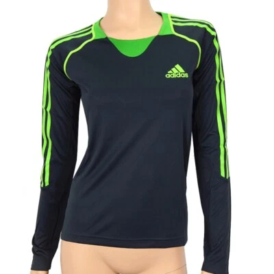 Adidas Damen Longsleeve Laufshirt langarm Running Shirt Sport Top blau grün Neon - Bild 1 von 4