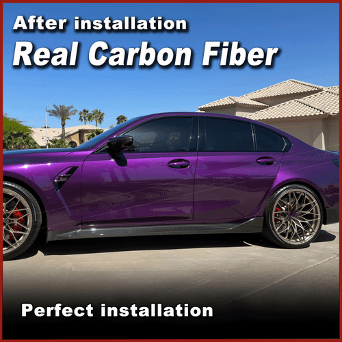 Umbrales laterales de carbono Side Skirts umbral enfoque para BMW Serie 3 G80 M3 2020-2024 - Imagen 5 de 12