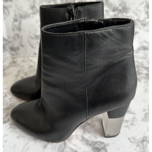 ENZO ANGIOLINI Mujer Talla 7 Negro Cuero Botín Tacón Bota - Imagen 4 de 10