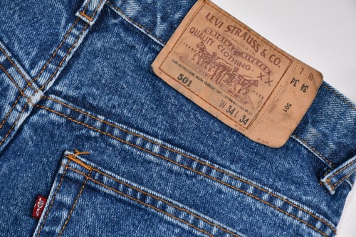 Vintage 80s Levi's 501 Denim Blue Jeans Made in USA 34x34 - Picture 10 of 11