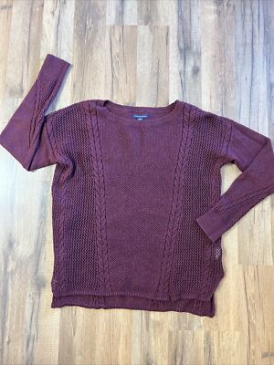 American Eagle Outfitters Sweater Small Burgundy Long Sleeves Crew Neck AEO