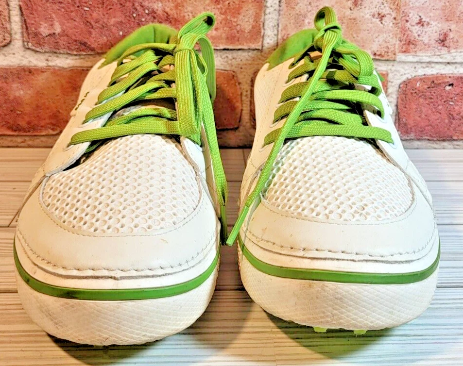Crocs Drayden Golf Shoes Mens Hank Haney Perforated White/Green Spikeless M8 - Image 2 of 4