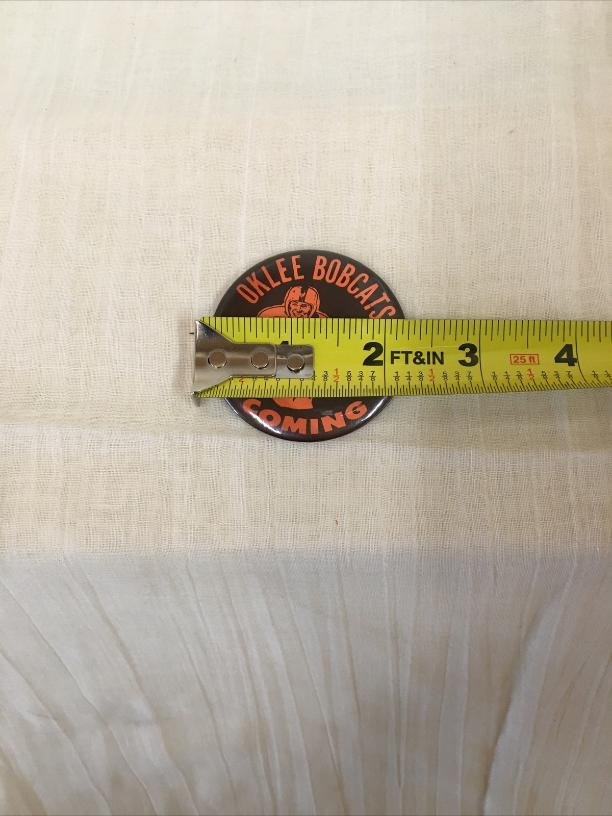 Vintage 1960s Oklee,Minnesota high school Football pinback