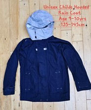 Childs Unisex Hooded Rain Coat Age 9-10yrs Navy Blue