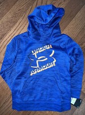 NEW NWT Under Armour boys size 4 dry fit blue hoodie sweatshirt