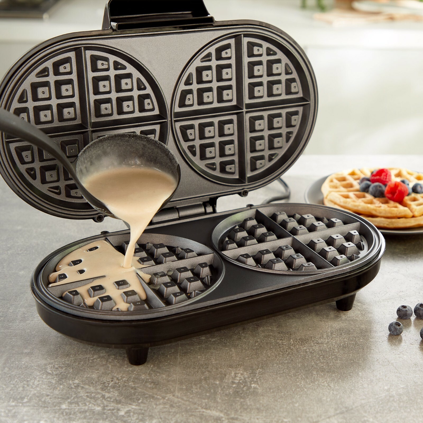 dual round waffle maker