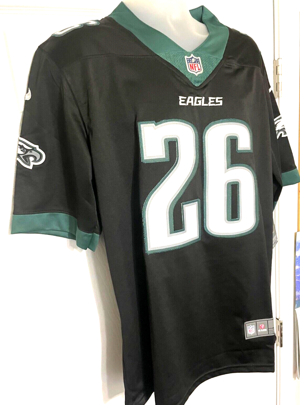 Saquon Barkley 26 NWT Black Jersey Men S,M,L,XL,2X, all patches NO printing