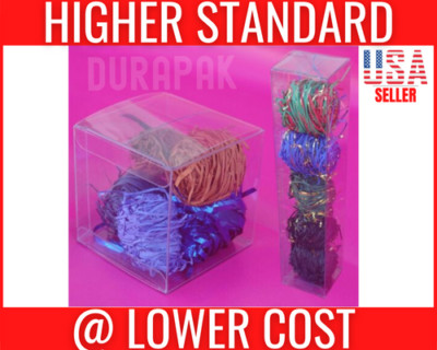 50 PCS 2-1/2x2-1/2x6-3/4 Clear PVC Plastic Tuck Top Box Retail Display Packaging