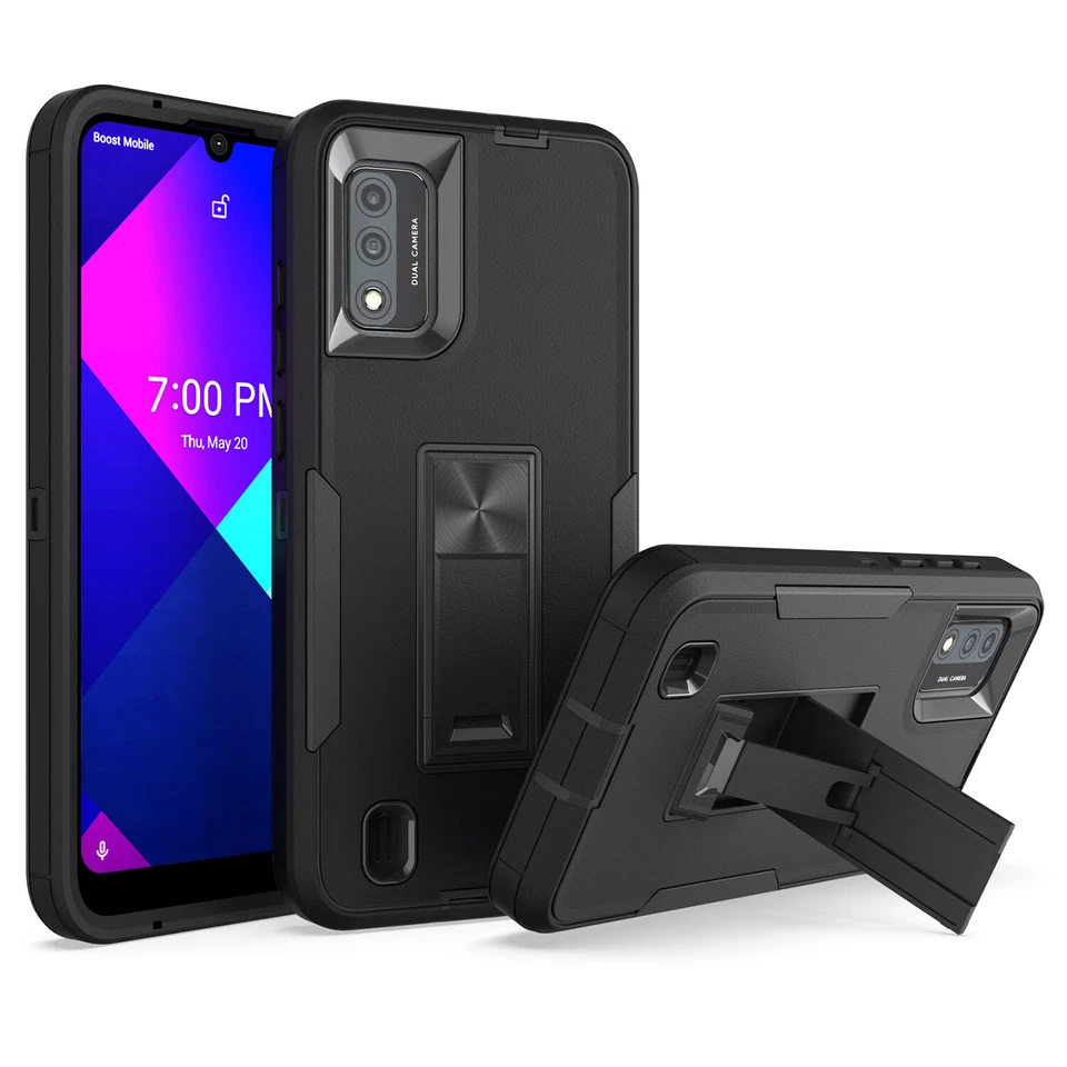 For Wiko Ride 3 Shockproof Bicolor Hybrid Armor Back Hard Stand Case Cover - Image 2 of 4