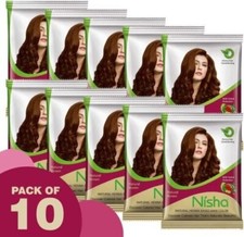 Nisha Hair Color  Pack of 10  Dye Henna Based Natural Hair Color Powder