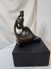 Bernard Kim Bronze Sculpture Mothers Love MCM Solid Art Heavy Woman 70s