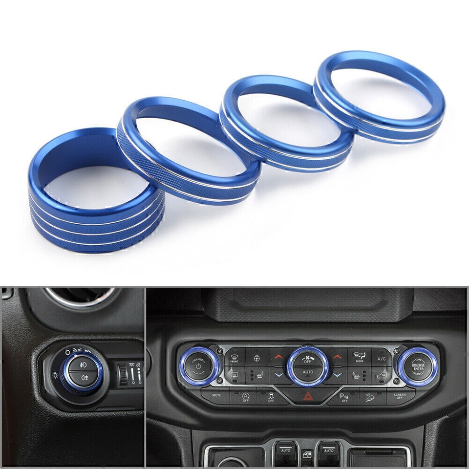 Car Air Conditioner Switch Knob Ring Cover Trim For Jeep Wrangler JL