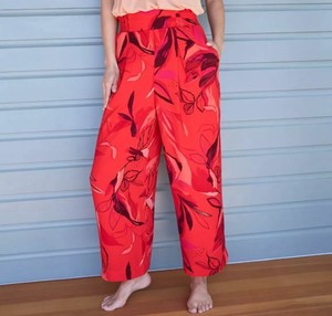 red floral pants