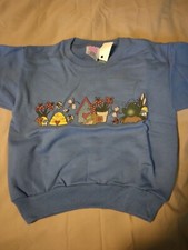 Kids XS 5 Sweatshirt Blue with Frogs Bees Fabric fiber Print 275772
