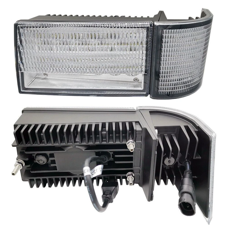 Pair LED Headlights Front Wraparound Hood Light For Case IH MX100 MX110 MX120 + - image 3 of 4