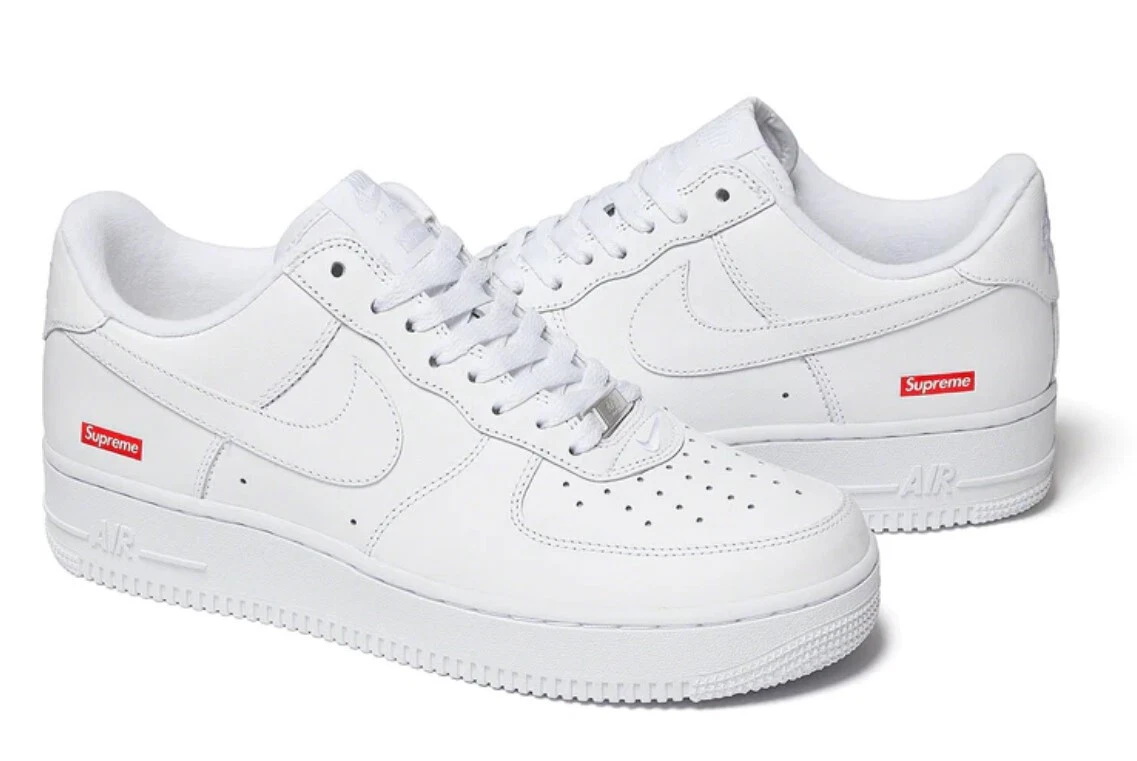 Supreme x Nike Air Force 1 bas BLANC / UK 10 NEUF DANS SA BOÎTE / en main pour une expédition RAPIDE