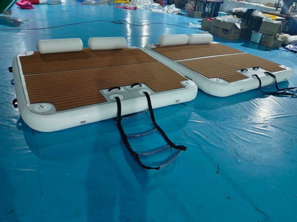 Alfombra de agua flotante inflable plataforma exterior lago camping flotador balsa