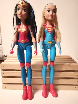 TM & DC Comics, Mattel, Wonder Woman & Super Girl, 12''T w/ Capes & Boots