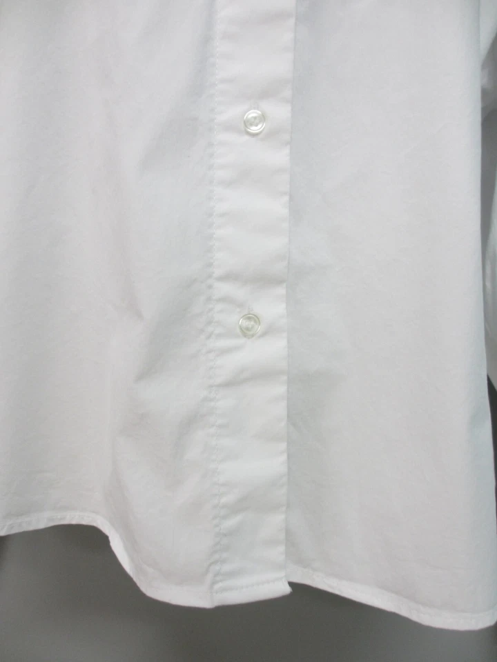 H&M Crisp White Classic Cotton Blouse Women's L Long Sleeve Shirt Button Up Top - Image 2 of 4
