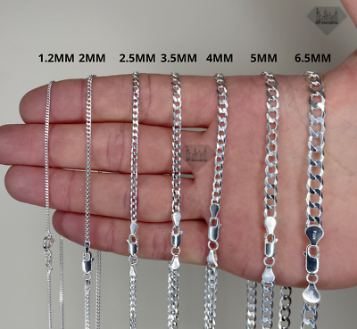 #ad #ad Italian Solid Sterling Silver Curb Link Chain Necklace 925 Silver Chain All Size $16.00