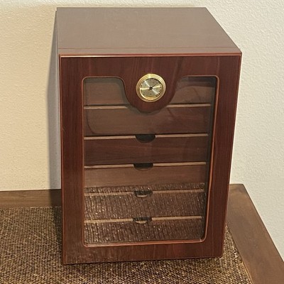 Thompson 1915 7 Drawer Mahogany Cherry Counter Top Desk Humidor Cabinet