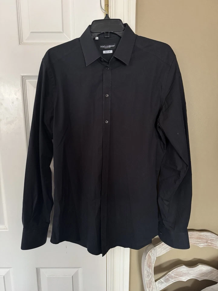 Dolce & Gabbana Gold Geometric Dress Shirt. Mens Sz 41 (Slim Fit) - Image 2 of 4