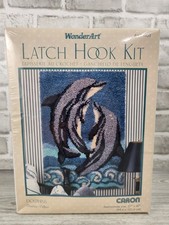 WonderArt 27" x 40" Latch Hook Kit 4453 Dolphins by Caron New Sealed