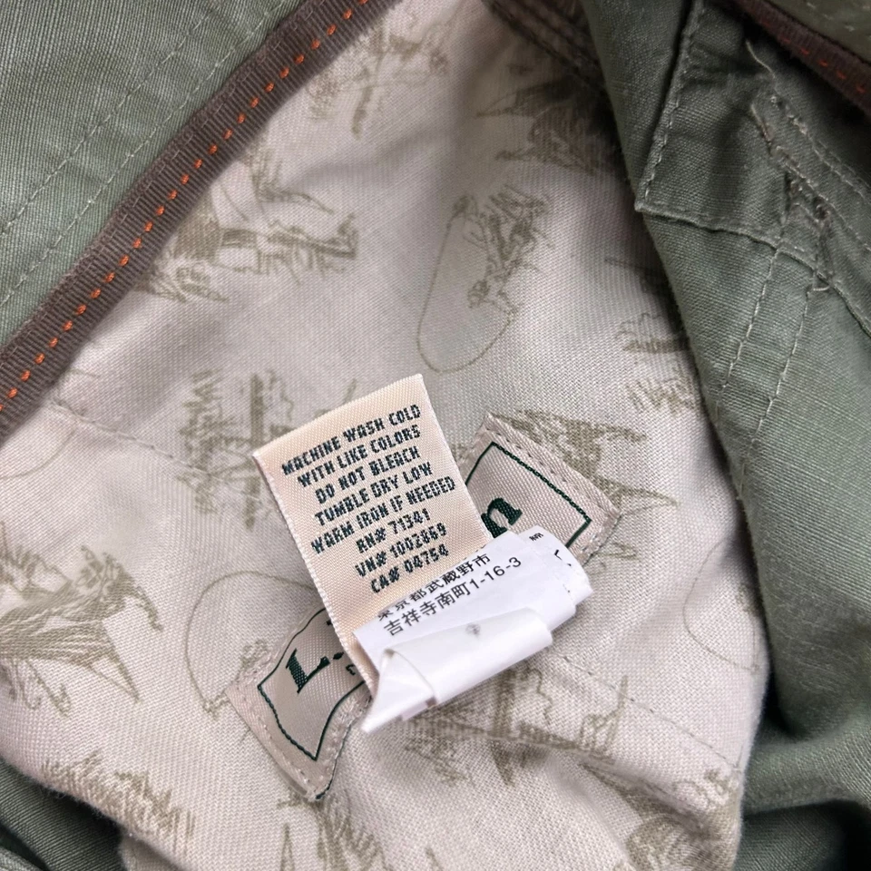 Pantalones Cortos LL Bean Hombres 42 Verde Algodón Frente Plano Ajuste Natural Bolsillos de Carga Senderismo * Foto 4 de 4