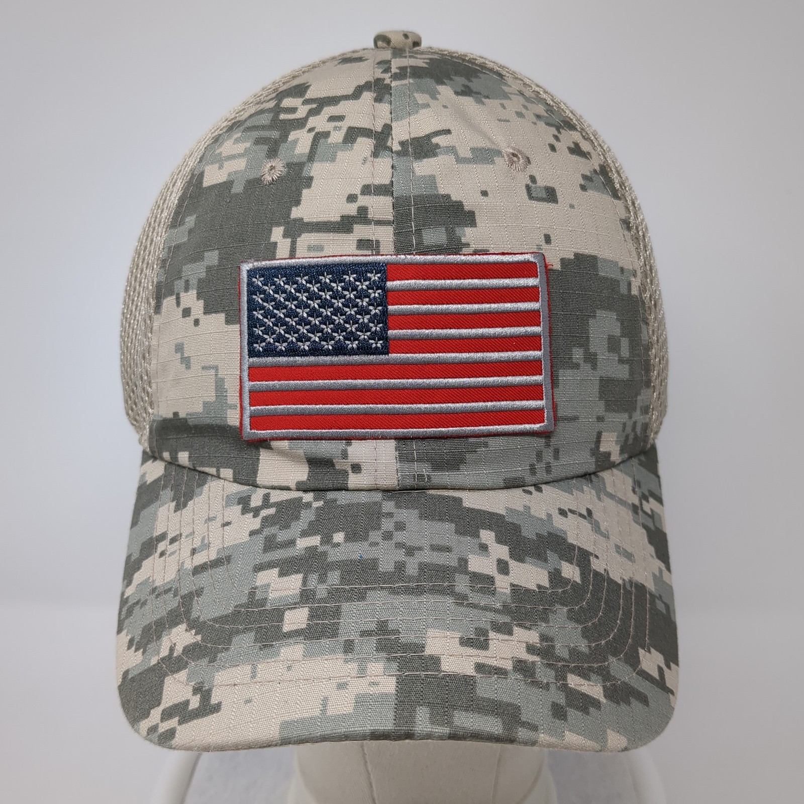 American Flag Patch Strapback Hat Multicolor One … - image 2