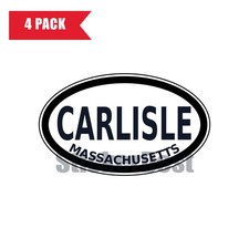 Massachusetts Carlisle Oval Sticker 4 Pack 3x2 Inch