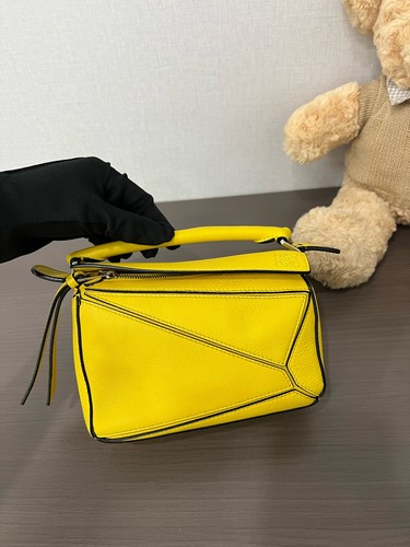 Loewe Puzzle Mini Yellow Grained Calf Leather Top Handle Crossbody Bag Duty Paid