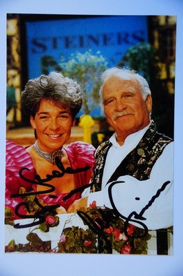 Autogrammkarte Peter und Gerda Steiner  aus den 90ern mit Originalautogrammen