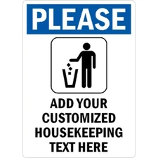 Custom Housekeeping Please Aluminum Weatherproof Sign b00903