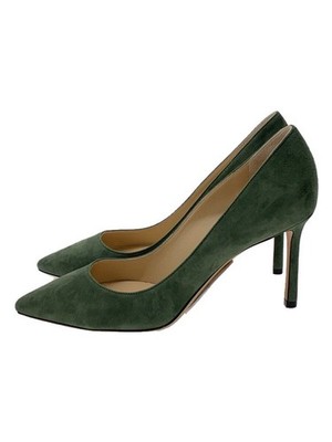 JIMMY CHOO Pumps 38 Green SUEDE ROMY 100 Used | eBay