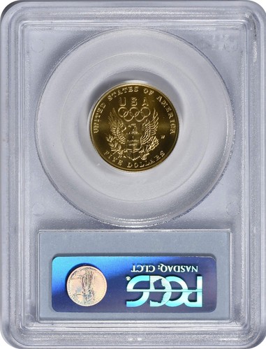 1992-W Olympic $5 Gold Five Dollar Commemorative Gold MS69 PCGS - Picture 2 of 2