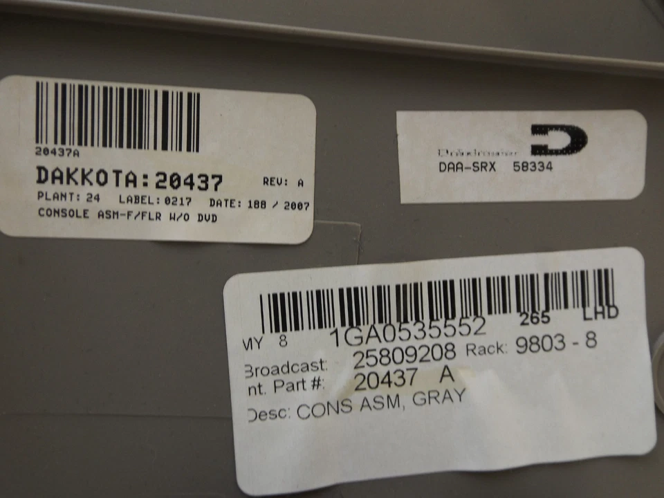 2007–2009 Cadillac SRX Floor Center Console Assembly Used OEM 19150502 Foto 3 de 4